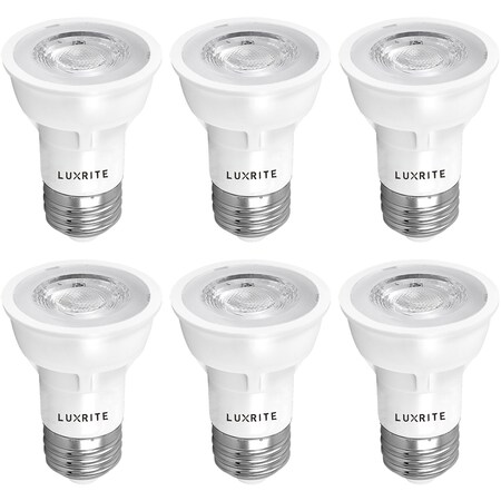 Luxrite PAR16 LED Light Bulbs 5.5W (50W Equivalent) 450LM 2700K Warm White Dimmable E26 Base 6-Pack LR21400-6PK